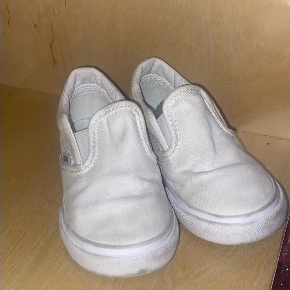 Vans White Slip-On Sneakers Classic Canvas Design